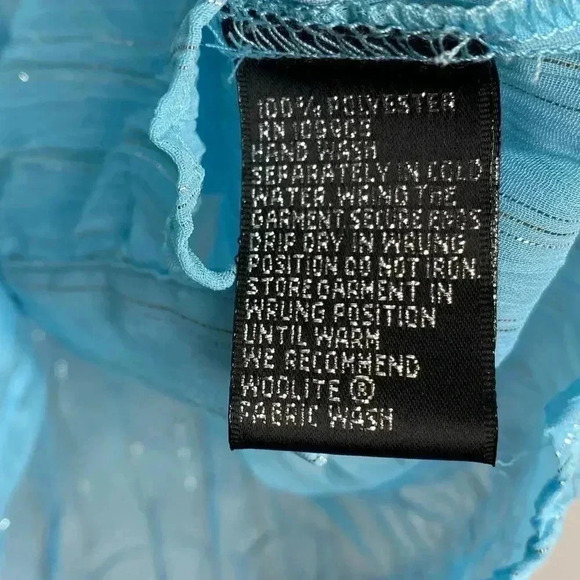 Essential by Milano Blue Crinkle Button Down Shirt - Picture 5 of 6